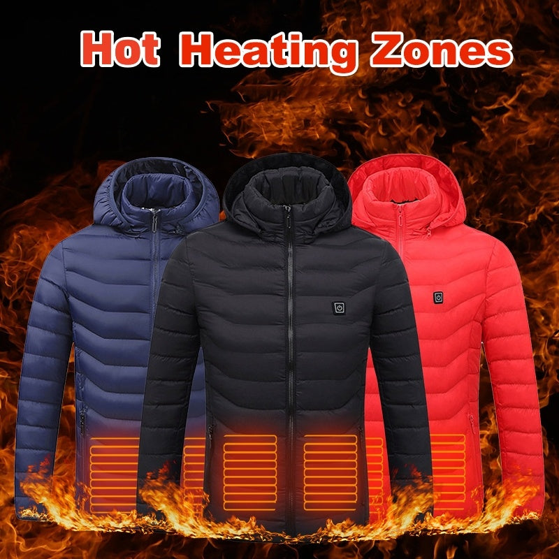 Men's Heated Puffer Jacket with 9 Heat Zones