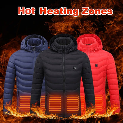 Men's Heated Puffer Jacket with 9 Heat Zones