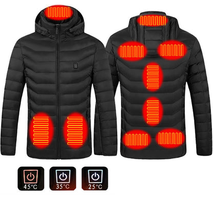 Men's Heated Puffer Jacket with 9 Heat Zones